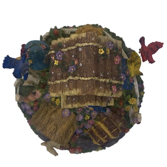 Vintage Music Box Plays "I Whistle a Happy Tune" Features Birds in a Tree House - Picture 12 of 15